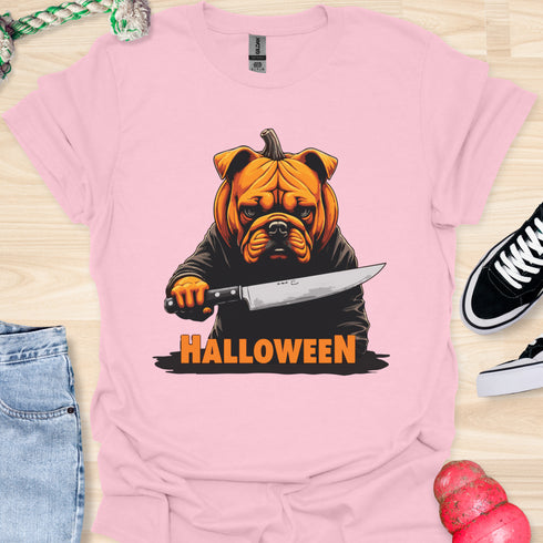 Halloween - V3 - Bulldog Pumpkin Head T-Shirt